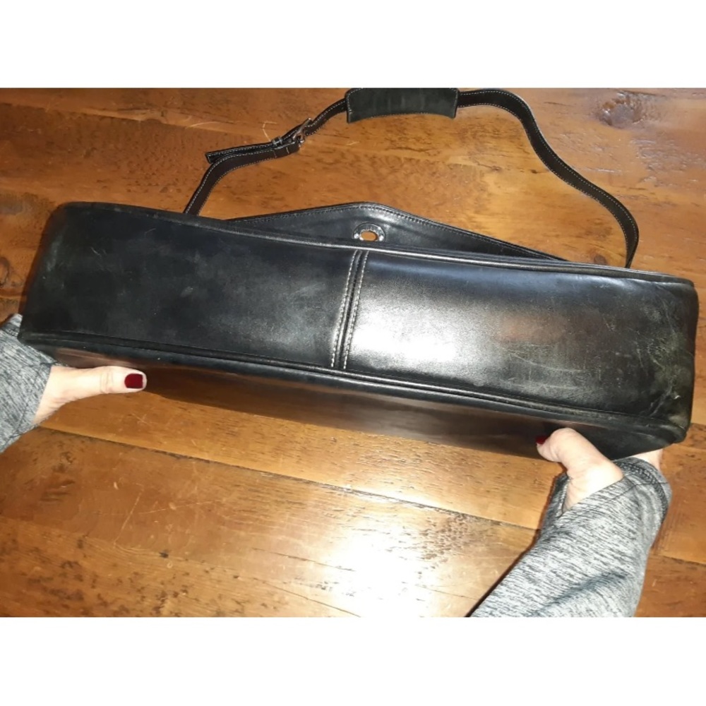 Coach Black Leather Laptop Bag with Shoulder Strap - Picture 3 of 10